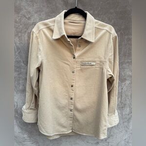KIMHĒKĪM Beige Corduroy Button-Up Shirt | Size 36
